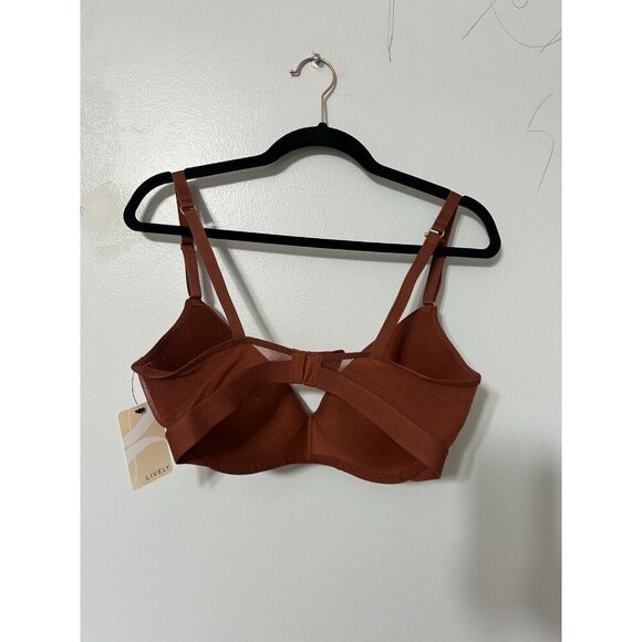 NWT Lively Women's Cream The Metallic Palm No-Wire Push-up Bra Size 36DDD - Picture 4 of 4